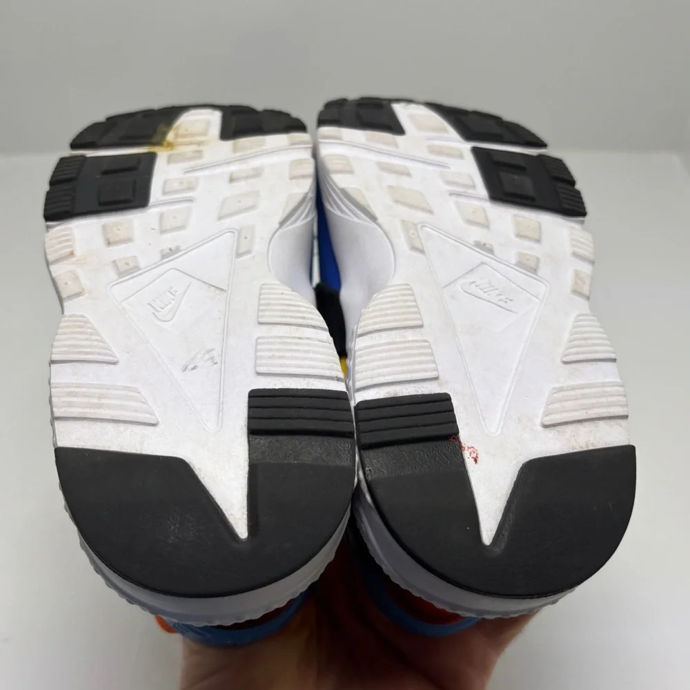 Nike Air Huarache Youth Sneakers Size 3Y Blue Orange Athletic Shoes